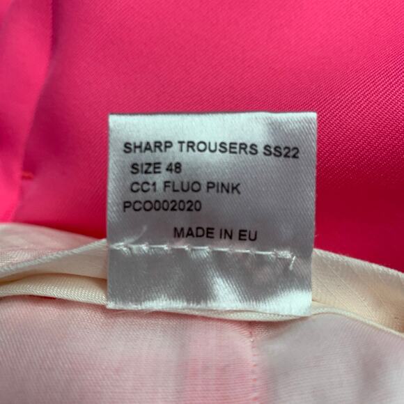 WALTER VAN BEIRENDONCK Size 32 Pink Fuchsia Polyester Flat Front Dress Pants - Picture 5 of 6